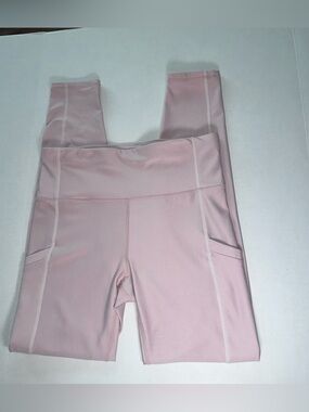 Fabletics Women’s High-Waisted Leggings With Pockets in Blush Pink Activewear